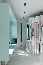 Exton square wall mirror, black. Bathroom With Concrete And Mirror Walls Shkaf Interior Architects