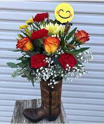 Cowboy Boot W Flowers In Oxnard Ca Casa Blanca Flowers