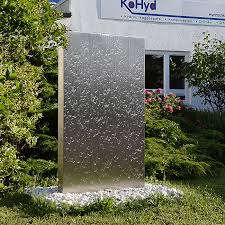 Edelstahl Gartenbrunnen Wasserwand Bochum 80