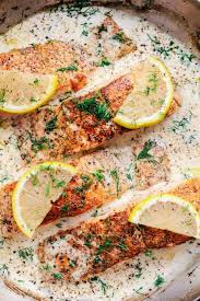 Pan Seared Salmon With A Creamy Lemon Dill Sauce The Recipe Critic Seared Salmon Recipes Salmon Recipes Pan Seared Salmon Recipe Pan