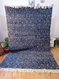 Moroccan rugs are perfect for any home. Moroccan Hand Woven Beni Ourain Style Dots Rug Gray Dark Blue Skye With Starts Wool