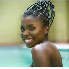 Good Old Fashion Hairstyle Done With Black Thread Known As Kiko That Grows And Kind Of Stra Beautiful Black Hair African Hairstyles Old Fashioned Hairstyles