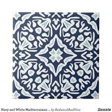 Floor tile patterns are just as important as the tile itself. Navy And White Mediterranean Pattern Tile Zazzle Co Uk Mediterranean Decor Mediterranean Interior Design Tile Patterns