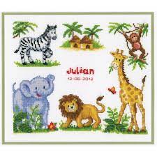 By using many colors and full stitches our animal patterns, once completed, look as realistic as the animal itself. Vervaco Zoo Animals Birth Record Birth Sampler Cross Stitch Kit
