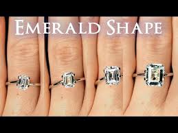 Emerald Shaped Diamond Size Comparison On Hand Finger