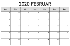 Kalender Februar 2020 Bild Herunterladen Befaro Com Calendar Printables Free Printable Calendar Templates August Calendar