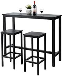 Amazon Com Black Bar Table Home Kitchen In 2020 Bar Dining Table Bar Table Sets Dining Room Bar