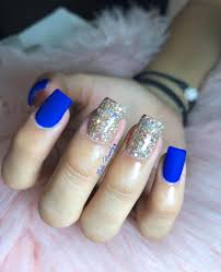 Copos irregulares para decoración de uñas, colores azul, brillantes y gruesos, para decoración de uñas acrílicas. Unas De Color Azul Elegantes Unas Acrilicas