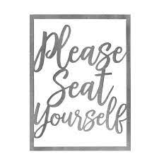 Choose an option ebony walnut gray stain. Winston Porter 16 Bathroom Modern Rectangle Signs Please Seat Yourself Wall Decor Reviews Wayfair