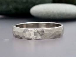 Mens Hammered Platinum Wedding Band Heavy 4mm Wide Half Etsy Platinum Wedding Band Wedding Bands Unisex Ring