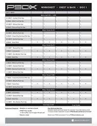 p90x workout sheets chest and back free