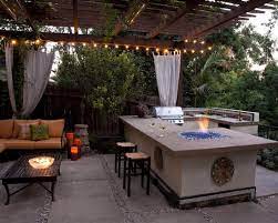 That extra special something that will make a summer night bbq a night to remember? Gas Open Fire Pit In Kitchen Area Backyard Kitchen Outdoor Kitchen Design Patio Design