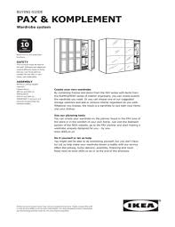 Pax wardrobes mean storage that really matches your space. Buying Guide Pax Komplement Manualzz