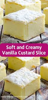 Easy Soft And Creamy Vanilla Custard Slice Easy Quick Dessert Homemade Custard Custard Slice Vanilla Slice Recipe