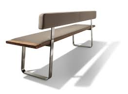 Bank Nox Met Metalen Poten In Notenhout En Leder Meubel Ideeen Eettafel Bank Eetkamer Bank