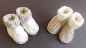 They have an internal bootie with a boot part added onto it, so that it will stay on baby's feet. Baby Booties Allfreeknitting Com