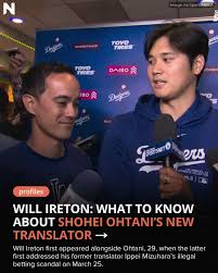 Will Ireton, the Los Angeles Dodgers' resident hype man and former  translator, is now officially serving as Shohei Ohtani's new translator.⁠ ⁠  While he started as an interpreter at the Dodgers, Ireton