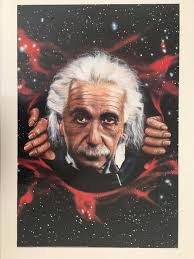 EINSTEIN, BLACK HOLE, DESIGN BY TIM SCOGGINS, AUTHENTIC 2001 POSTER