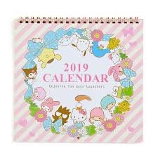 A Classic Wall Mounted Type With A Schedule Seal With Writing Space A 2019 Sanrio All Star Characters Wal Planner Calendar Hello Kitty Cute Car Seat Covers