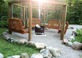 You can have a swing set around your fire pit. Fire Pit Swing Sets The Owner Builder Network