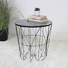 ( 3.6) out of 5 stars. Melody Maison Black Metal Marble Effect Topped Side Table Amazon Co Uk Home Kitchen