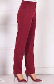 Sefamerve Buyuk Beden Beli Lastikli Pantolon 0733 01 Bordo Pantolon Giyim Kadin