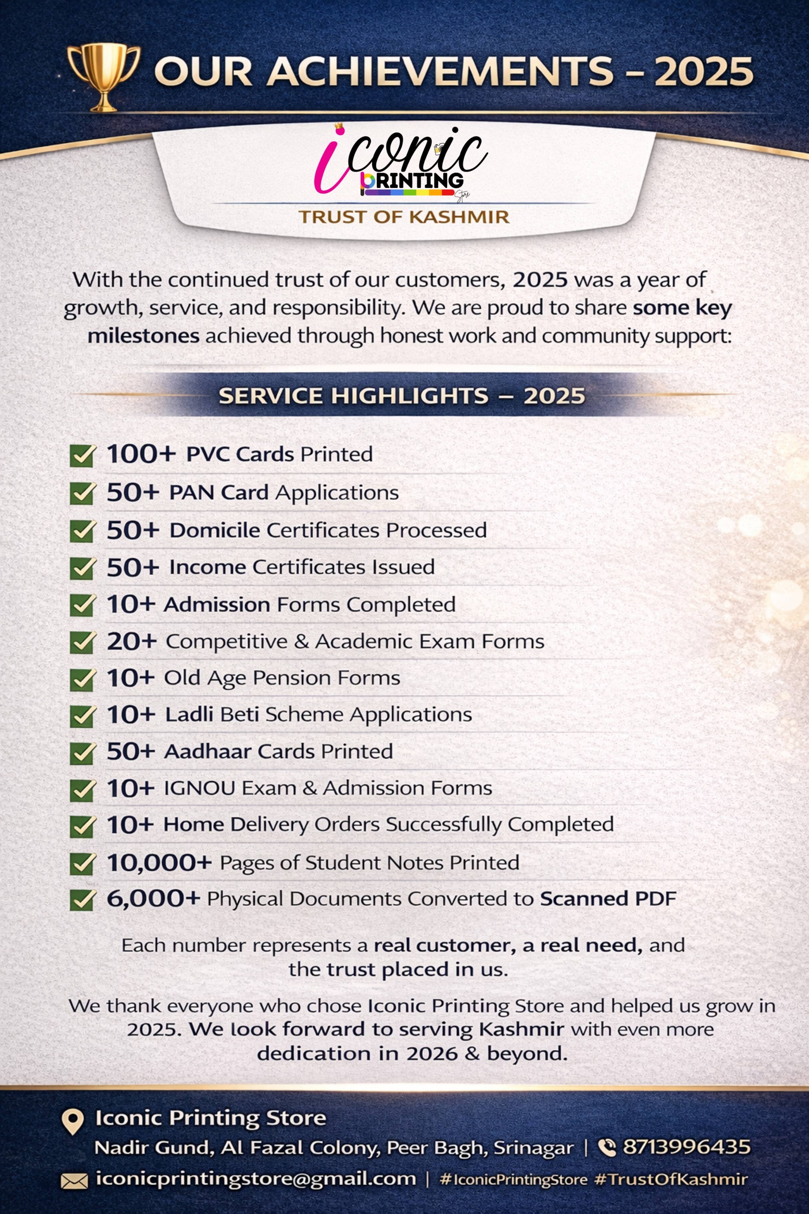 OUR ACHIEVEMENTS – 2025 product image