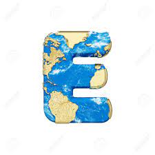World Earth Globe Alphabet Letter E Uppercase Global Worldwide Font With Map 3d Render Isolated On White Background Typographic Symbol From Blue And Gold Planet Earth Stock Photo Picture And Royalty Free