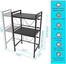 This shelf allows you to make. Buy Upgrade Expandable Microwave Oven Rack Horizontal Extension And Height Adjustable L15 7 23 6 Xw12 6 Xh30 7 Microwave Shelf Countertop 3 Tier 3 Hooks 55lbs Load Bearing Black 2 Sets Spare Tube Locks Online In Hungary B08nc3gntb