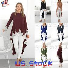 Shop women's dresses online at bassike. Fashion Women T Shirt Dress Asymmetric Hem Long Tail Lace Gown Casual Dresses Ebay