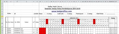 Cara yang akan saya bagikan ini juga bisa digunakan untuk membuat daftar hadir siswa di sekolah karena strukturnya juga tidak jauh beda dengan absensi khusus karyawan yang terpenting ada nama, tanggal kehadiran, dan keterangan tidak hadir. Download Absensi Siswa Excel Rekap Otomatis Belajar Office