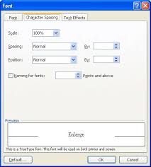 Changing Kerning Microsoft Word