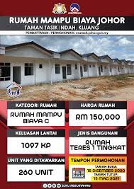 Umum mengetahui harga rumah di negeri johor terutamanya di daerah johor bahru amatlah tinggi kerana nilai hartanahnya yang tinggi dan kuasa belinya yang besar serta kedudukannya yang bersempadan dengan negara singapura. Projek Perumahan Mampu Milik Rumah Setingkat Berkeluasan 1097ft Hanya Rm150k