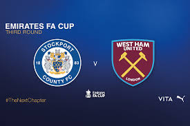 Includes the latest news stories, results, fixtures, video and audio. County Drawn To Face West Ham United In The Emirates Fa Cup Stockport County