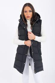 S (38/40) m (40/42) l (42/44) sa longueur est de 95cm. Doudoune Longue Sans Manches Capuche Cinelle Paris