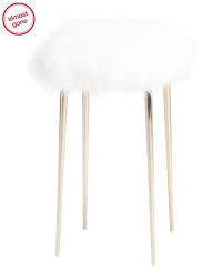 Tainoki Cruella Faux Fur Vanity Stool Locolow Fur Stool Faux Fur Stool Vanity Stool
