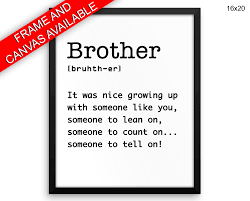 Definition Wall Art Framed Brother Canvas Definition Framed Wall Art Brother Poster Definition Dictionary Art Brother Dictionary Print Dictionary Prints Framed Art Prints Beautiful Wall Art