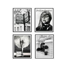 Black And White Framed Art Sets Chanel Prints Fashion Wall Art Set Prints Paris Gallery Fashion Wall Art Wall Art Sets Art Set