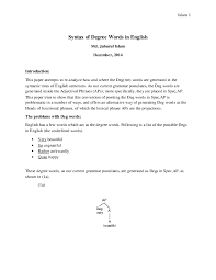 You use degree to indicate the extent to which something happens or is the case , or the. Pdf Syntax Of Degree Words In English Md Jahurul Islam Academia Edu