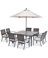 Tangkula 5 pcs patio wicker dining set, outdoor rattan table and chairs with w/tempered glass table top & padded cushions, wicker patio conversation furniture set for balcony patio garden poolside. Furniture Marlough Ii Outdoor Aluminum 9 Pc Dining Set 62 Square Dining Table And 8 Dining Chairs With Sunbrella Cushions Created For Macy S Reviews Furniture Macy S