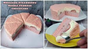 1 cwn gula 3 bji telu. Resepi Hokkaido Strawberry Double Fromage Cheesecake Youtube