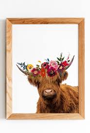 Cow Print Calf Print Cow Decor Cow Painting In 2020 Cow Wall Art Cow Decor Highland Cow Print