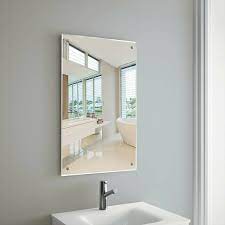 Ah, the classic, frameless, builder grade mirror. Plain Frameless Bathroom Mirror Chrome Effect Metal Clip Spring Loaded Ebay