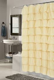 Love This Yellow Ruffled Shower Curtain Micah S Bathroom 25 Fabric Shower Curtains Yellow Shower Curtains Ruffle Shower Curtains