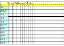 monthly weight loss chart pdf template