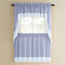 blue country style kitchen curtains