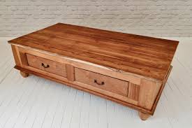 A Javanese Vintage Teak Coffee Table With Huge Storage Drawers Below White Elephant Trading Company Teak Coffee Table Coffee Table Teak