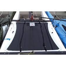 Tie each aft lacing line to the aft corner casting as follows : Trampoline For Hobie Cat Tiger F18 From Forward Sailing
