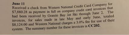 Once your credit card application is approved, the credit card company assigns you a credit limit. Solved June 11 Received A Check From Western National Cre Chegg Com