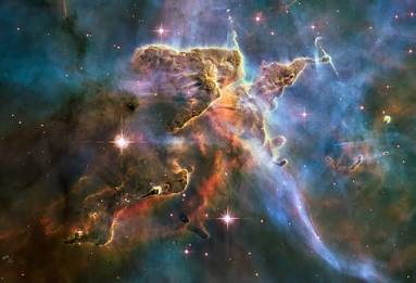 Interstellar dust clouds act as natural transit systems for frozen organic matter, AI generated